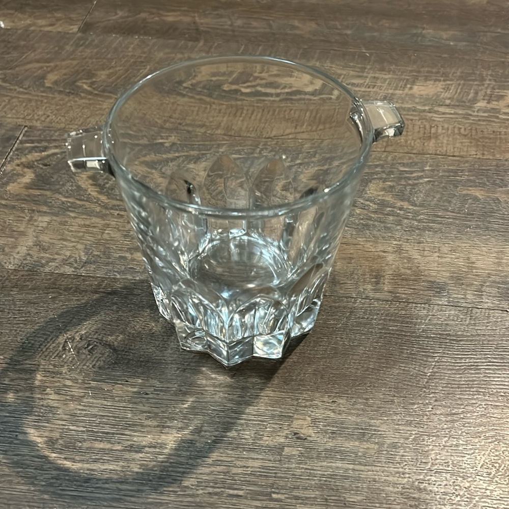 5" Vintage MCM Atomic Rocket Style Heavy‎ Glass Ice Bucket. 1950’s/1960’s